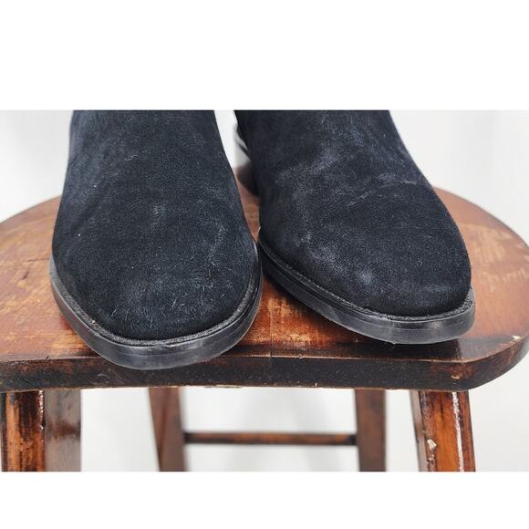 Aquatalia Knee High Suede Boots Stretch Panel Back‎ Size 9.5 Made In Italy - Picture 7 of 12